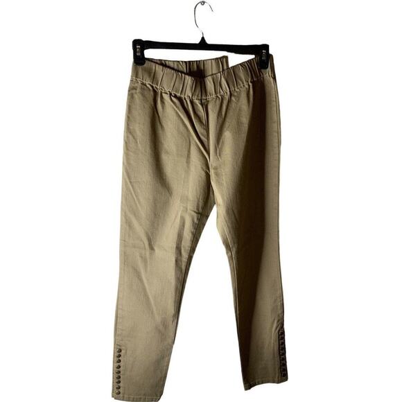 Soft Surroundings Metro Pants Womens M Elastic Waist Shapes Slim Khaki Pull On - Picture 2 of 11